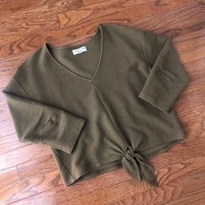 Madewell Texture & Thread tie front top